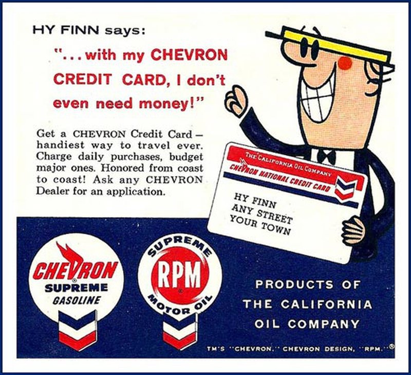 Chevron Credit Card, circa 1960