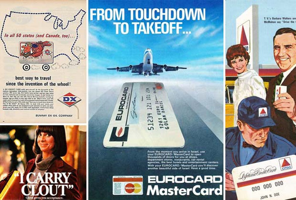 Vintage credit card print ads hero